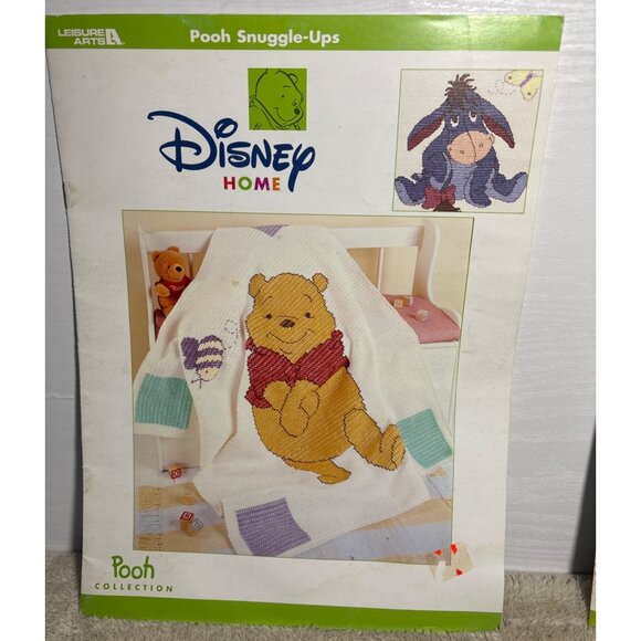 Disney Home Pooh Snuggle-Ups Cross Stitch Crochet Blanket Pattern Book 2001 - Picture 1 of 4